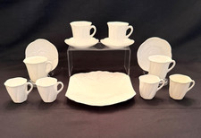 Shelley Dainty White Espresso / Tea for 4 plus Dessert Platter (13 Pieces) picture