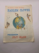 Harlem Clowns Program Autographed Rare 1976-77 Season Paper Ad Limited picture