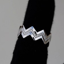 Stunning Criss Cross Eternity Ring 14K White Gold Plated 2ct Lab Grown Diamond picture