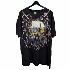 Vintage 90s American Thunder Sturgis Eagle Lightning Biker Shirt Size XL picture