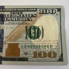 $100 Federal Reserve Banknote 2009A US Circulated Fancy 5 of a Kind Zeroes picture