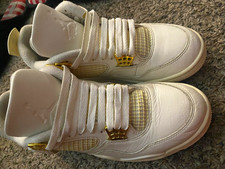 Jordan Air Jordan 4 AQ9129-170 White/Gold Leather Mid Top Men’s US 8 picture