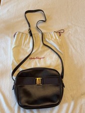 Vintage Ferragamo black womens crossbody bag, A21 6677. picture