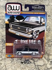 Auto World 1973 Chevy Cheyenne Pickup Truck Black and White 1/64 1 of 4032 picture