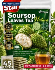 WOTIHA 45 Count Premium Soursop Graviola Tea Bags - 100% Natural soursop leaves, picture