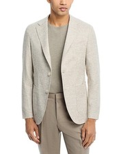 BOSS Camel Wool Blend Heston Slim Fit Blazer Men's 42R Light Beige Long Sleeves picture