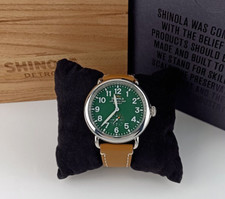NEW Shinola Mens Watch The Runwell 41mm Green Dial With Tan Leather Strap picture