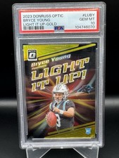 2023 Donruss Optic - Bryce Young #LU-BY Light It Up TRUE Gold Prizm #'d 9/10 RC picture