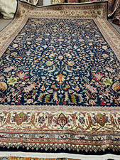 Vintage Mahal 10’ x 14’ Oriental Hand Knotted Wool Rug Navy Blue picture