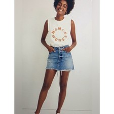 Madewell Rigid Denim Relaxed Mini Skirt Blue NWT Size 27 picture