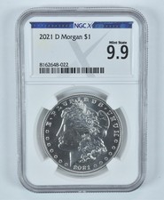 2021-D Morgan Silver Dollar Mint State 9.9 NGC X NGCX picture