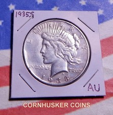 1935-S PEACE SILVER DOLLAR  BRIGHT WHITE ABOUT UNCIRCULATED  ~  👀 picture