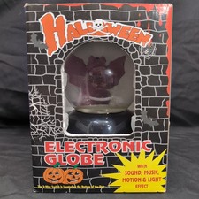 Retro Halloween Electronic Water Globe Bat Motion Sound Light Effects In Box picture