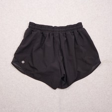 Lululemon Shorts Womens 6 Black Hotty Hot Running 4in Lined Athletic Gym Run picture