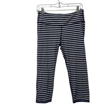 Athleta Chaturanga Capri Leggings Navy Stripe Women’s Medium, 243095-01 picture