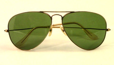 Vintage Ray-Ban Gold Aviator Green Lens 1/10 12K GF B&L Case Bausch Lomb picture