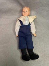 ANTIQUE 16 INCH COMPOSITION HEAD & HANDS CLOTH BODY BOY DOLL CIRCA 1910 picture