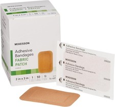 McKesson Adhesive Bandages, Sterile, Fabric, Tan, 2 x 3 in, 50 ct picture