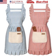 2 Pcs Adjustable Kitchen Apron Cooking Apron For Women For Men With Pockets picture