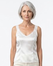 Cabernet Vintage Retro Glam Pinup Silky Soft Satin Cami Camisole 38 Ivory picture