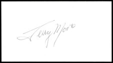 Actress  Terry Moore Signed Index Card Auto -Rare Vintage Autograph picture
