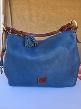 DOONEY & BOURKE Mckenzie Ocean Blue Leather Large Hobo Bag Tassel R$348 picture