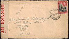 WWII Bermuda 1941 Censor Cover St. George's to Tilton, NH w/Censor Tape CL1 RARE picture