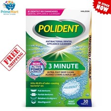 Polident 3 Minute Antibacterial Dental Appliance Cleanser Tablets, 30 Count picture