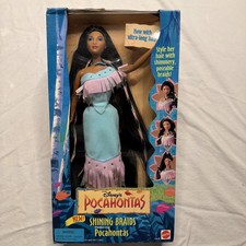 Disney's Pocahontas Shining Braids Doll Mattel 1995 NIB Vintage long hair - #395 picture