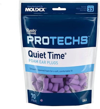 Flents Protechs Quiet Time Foam Ear Plugs, NRR 33, 70 Pair, Purple | Soft Foam & picture
