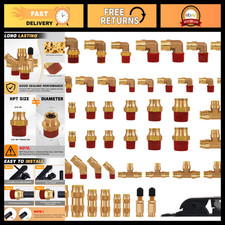 49 Pcs Brass Air Line Fittings Set - DOT Approved, Assorted Sizes & Types picture