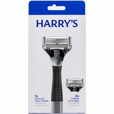 Harry's Men's Original 5-Blade Razor Truman Handle 2 Refills Charcoal Gray picture