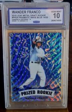 2019 Leaf Draft Prized Rookie Wander Franco Prismatic Wave Blue #'d 14/20 CCG 10 picture