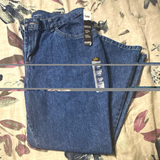 Lee Women’s Blue Denim Straight Leg Jeans 16W Plus Size 100% Cotton picture