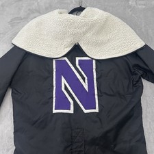 Vintage Northwestern Wildcats Jacket Mens Large Side Line Player Issued Trench picture