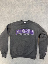 Emerson College Sweatshirt Mens Small Gray NCAA College Champion Crewneck picture