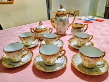 Vintage Japanese Lusterware Tea Set Gold Rose - 15 Pce Service for 6 (1921-1941) picture
