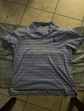 Polo Ralph Lauren Vintage 90s Big Pony Light Purple Collard Shirt Size XL picture