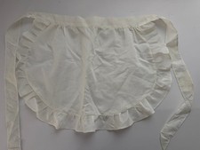 Women'S Vintage Half Apron ruffled hem White Apron for Waitress, Maid, Cooking picture