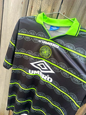 90s Retro Umbro Celtic Football Club Soccer Jersey Shirt Black Green Celtic Fc picture