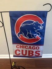 MLB Chicago Cubs Garden Flag Double Sided Cubs Premium Yard Flag Dual Design picture