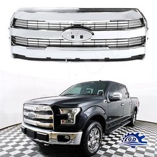For 2015 2016 2017 Ford F150 F-150 Front Bumper Upper Grill W/O Camera Chrome picture
