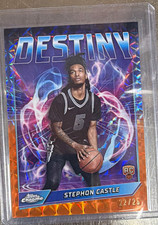 2024-25 Topps Chrome Destiny D-3 Stephon Castle Spurs Geometric Orange /25 RC picture