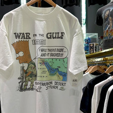 1991 Bootleg Bart Goes To War Classic T-Shirt White XL picture