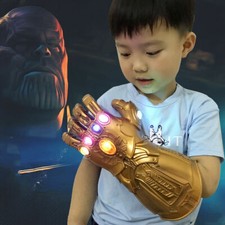 Thanos Infinity War Gauntlet w/LED Light Glove For Kid Size Avengers Costume Toy picture
