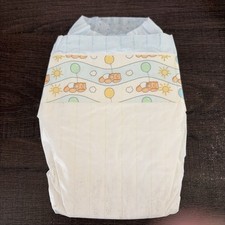 1 Vintage Pampers Diaper 80’s 1987 Baby Teddy Bears And Balloons Newborn Plastic picture