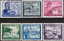 BS Stamp Germany Mi 888-93 Sc B272-7 1944 WWII Fascism Letter Carrier Post U picture