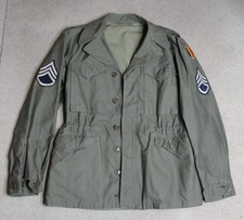 US WWII Army M-1943 Field Jacket  36R M43 w/patch & ssgt stripes picture