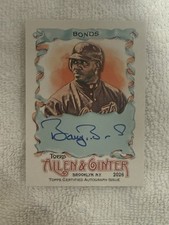 2026 Topps Allen & Ginter Barry Bonds Auto Bearing The Signature A-BB picture