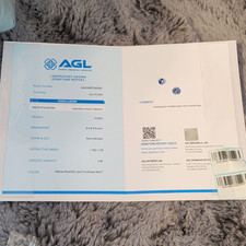 AGL Certified Lab-Created Blue Sapphire 2.618ct Round Cut 8.08x8.05mm picture